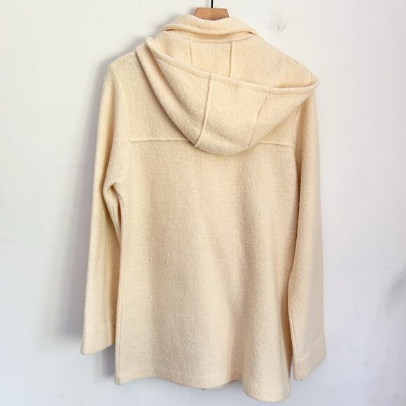 Wondra Wool Button Up Hooded Wool Jacket Size S Cream - Picture 4 of 5
